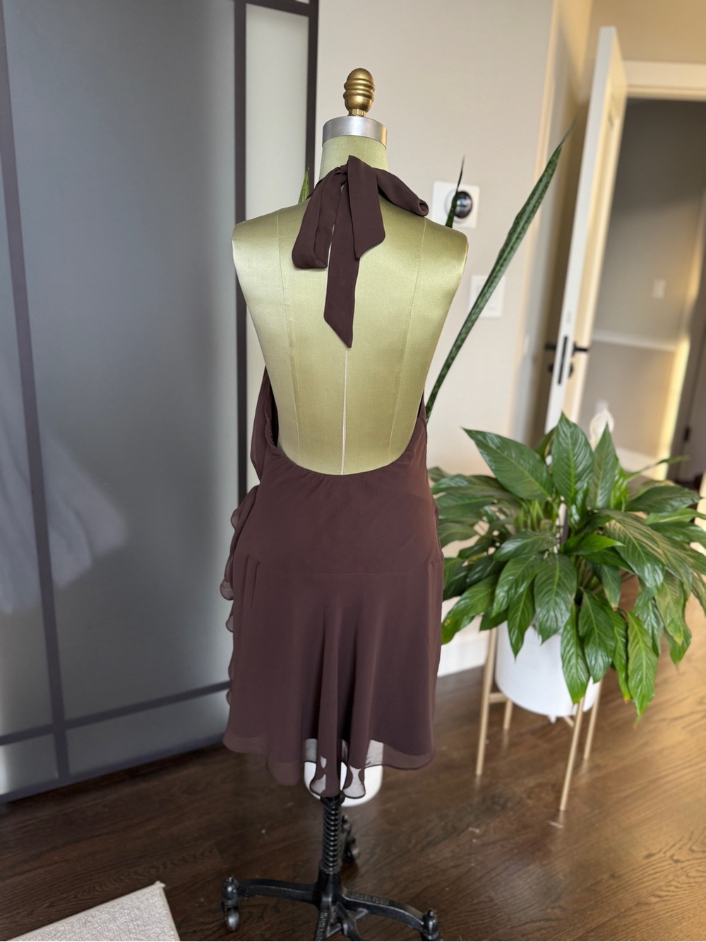 Abercrombie & Fitch Chocolate Brown Halter Mini Dress - Picture 5 of 6